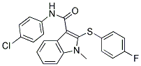 N-(4-CHLOROPHENYL)-2-[(4-FLUOROPHENYL)SULFANYL]-1-METHYL-1H-INDOLE-3-CARBOXAMIDE 结构式