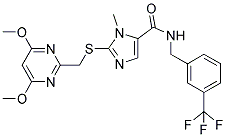 2-[(4,6-DIMETHOXYPYRIMIDIN-2-YL)METHYLTHIO]-1-METHYL-N-[3-(TRIFLUOROMETHYL)BENZYL]IMIDAZOLE-5-CARBOXAMIDE 结构式