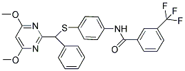 N-[4-[A-(4,6-DIMETHOXYPYRIMIDIN-2-YL)BENZYLTHIO]PHENYL]-3-(TRIFLUOROMETHYL)BENZAMIDE 结构式