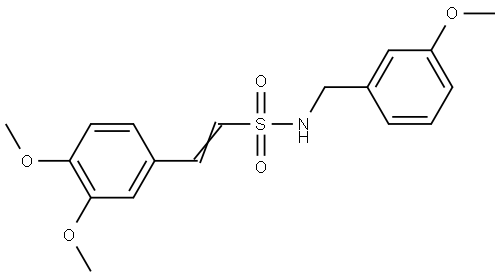 (E)-2-(3,4-二甲氧基苯基)-N-(3-甲氧基苄基)乙烯-1-磺酰胺 结构式