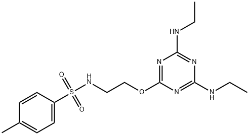 N-(2-{[4,6-BIS(ETHYLAMINO)-1,3,5-TRIAZIN-2-YL]OXY}ETHYL)-4-METHYLBENZENESULFONAMIDE 结构式