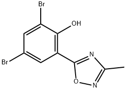 2,4-DIBROMO-6-(3-METHYL-1,2,4-OXADIAZOL-5-YL)PHENOL 结构式