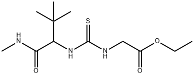 ETHYL 2-([((2,2-DIMETHYL-1-[(METHYLAMINO)CARBONYL]PROPYL)AMINO)CARBOTHIOYL]AMINO)ACETATE 结构式