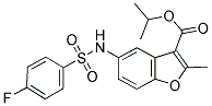 ISOPROPYL 5-{[(4-FLUOROPHENYL)SULFONYL]AMINO}-2-METHYL-1-BENZOFURAN-3-CARBOXYLATE 结构式