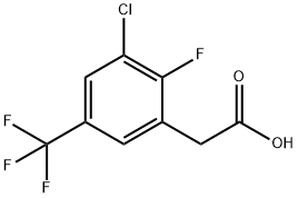 3-氯-2-氟-5-(三氟甲基)苯乙酸 结构式