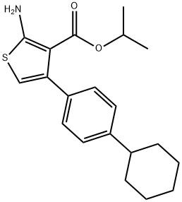 2-氨基-4-(4-环己基苯基)噻吩-3-羧酸异丙酯 结构式