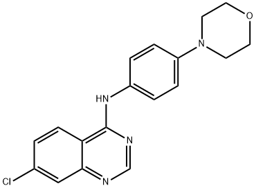 7-CHLORO-N-(4-MORPHOLINOPHENYL)-4-QUINAZOLINAMINE 结构式