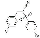 2-((4-BROMOPHENYL)SULFONYL)-3-(4-METHYLTHIOPHENYL)PROP-2-ENENITRILE 结构式