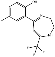 4-METHYL-2-[7-(TRIFLUOROMETHYL)-2,3-DIHYDRO-1H-1,4-DIAZEPIN-5-YL]PHENOL 结构式