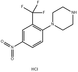1-[4-NITRO-2-(TRIFLUOROMETHYL)PHENYL]PIPERAZINE HYDROCHLORIDE 结构式