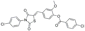 4-{(Z)-[3-(4-CHLOROPHENYL)-2,4-DIOXO-1,3-THIAZOLIDIN-5-YLIDENE]METHYL}-2-METHOXYPHENYL 4-CHLOROBENZOATE 结构式