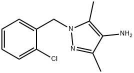 1-(2-氯苄基)-3,5-二甲基-1H-吡唑-4-胺 结构式