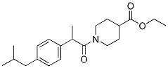 ETHYL 1-[2-(4-ISOBUTYLPHENYL)PROPANOYL]PIPERIDINE-4-CARBOXYLATE 结构式