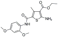 2-AMINO-5-(2,4-DIMETHOXY-PHENYLCARBAMOYL)-4-METHYL-THIOPHENE-3-CARBOXYLIC ACID ETHYL ESTER 结构式