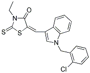 (5E)-5-{[1-(2-CHLOROBENZYL)-1H-INDOL-3-YL]METHYLENE}-3-ETHYL-2-THIOXO-1,3-THIAZOLIDIN-4-ONE 结构式