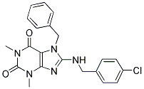 7-BENZYL-8-[(4-CHLOROBENZYL)AMINO]-1,3-DIMETHYL-3,7-DIHYDRO-1H-PURINE-2,6-DIONE 结构式