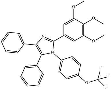 (4-(4,5-DIPHENYL-2-(3,4,5-TRIMETHOXYPHENYL)IMIDAZOLYL)PHENOXY)TRIFLUOROMETHANE 结构式