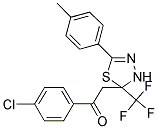 1-(4-CHLOROPHENYL)-2-[5-(4-METHYLPHENYL)-2-(TRIFLUOROMETHYL)-2,3-DIHYDRO-1,3,4-THIADIAZOL-2-YL]ETHANONE 结构式