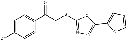 1-(4-BROMOPHENYL)-2-([5-(2-FURYL)-1,3,4-OXADIAZOL-2-YL]SULFANYL)-1-ETHANONE 结构式