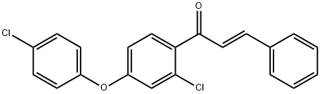(E)-1-[2-Chloro-4-(4-chlorophenoxy)phenyl]-3-phenyl-2-propen-1-one 结构式