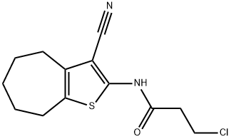 3-氯-N-{3-氰基-4H,5H,6H,7H,8H-环庚[B]噻吩-2-基}丙酰胺 结构式