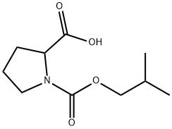 1-(异丁氧羰基)吡咯烷-2-羧酸 结构式