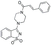 3-{4-[(2E)-3-Phenylprop-2-enoyl]piperazin-1-yl}-1,2-benzisothiazole 1,1-dioxide 结构式