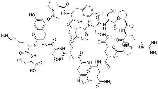 AC-PRO-TYR-ASN-SER-SER-PRO-ARG-PRO-GLU-GLN-HIS-LYS-SER-TYR-LYS-CYS 结构式