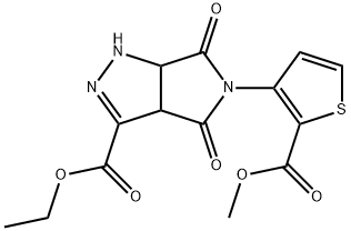 ETHYL 5-[2-(METHOXYCARBONYL)-3-THIENYL]-4,6-DIOXO-1,3A,4,5,6,6A-HEXAHYDROPYRROLO[3,4-C] PYRAZOLE-3-CARBOXYLATE 结构式