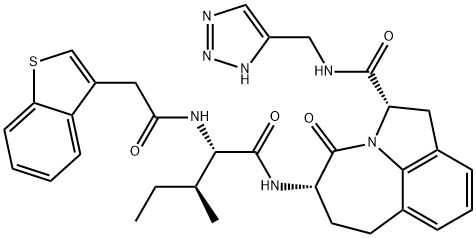 Z-ILE-GLU-THR-ASP-PNA 结构式
