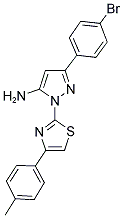 3-(4-BROMOPHENYL)-1-[4-(4-METHYLPHENYL)-1,3-THIAZOL-2-YL]-1H-PYRAZOL-5-AMINE 结构式