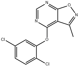 2,5-DICHLOROPHENYL 3-METHYLISOXAZOLO[5,4-D]PYRIMIDIN-4-YL ETHER 结构式