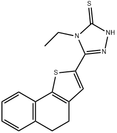 5-(4,5-DIHYDRONAPHTHO[1,2-B]THIOPHEN-2-YL)-4-ETHYL-4H-1,2,4-TRIAZOL-3-YLHYDROSULFIDE 结构式