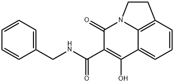 N-BENZYL-6-HYDROXY-4-OXO-1,2-DIHYDRO-4H-PYRROLO[3,2,1-IJ]QUINOLINE-5-CARBOXAMIDE 结构式