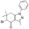 5-BROMO-3,6,6-TRIMETHYL-1-PHENYL-1,5,6,7-TETRAHYDRO-4H-INDAZOL-4-ONE 结构式