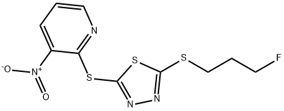 2-((5-[(3-FLUOROPROPYL)SULFANYL]-1,3,4-THIADIAZOL-2-YL)SULFANYL)-3-NITROPYRIDINE 结构式