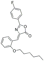 (4Z)-2-(4-FLUOROPHENYL)-4-[2-(HEXYLOXY)BENZYLIDENE]-1,3-OXAZOL-5(4H)-ONE 结构式