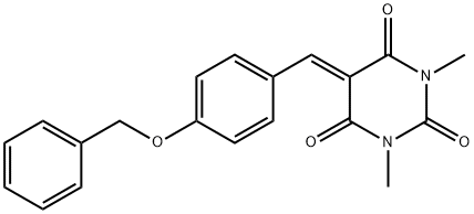 5-([4-(BENZYLOXY)PHENYL]METHYLENE)-1,3-DIMETHYL-2,4,6(1H,3H,5H)-PYRIMIDINETRIONE 结构式