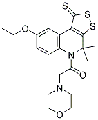 1-(8-ETHOXY-4,4-DIMETHYL-1-THIOXO-1H-[1,2]DITHIOLO[3,4-C]QUINOLIN-5(4H)-YL)-2-MORPHOLINOETHANONE 结构式