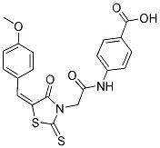 4-(([(5E)-5-(4-METHOXYBENZYLIDENE)-4-OXO-2-THIOXO-1,3-THIAZOLIDIN-3-YL]ACETYL)AMINO)BENZOIC ACID 结构式