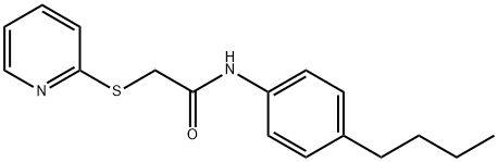 N-(4-BUTYLPHENYL)-2-(2-PYRIDINYLSULFANYL)ACETAMIDE 结构式