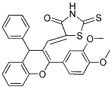 (Z)-5-((2-(3,4-DIMETHOXYPHENYL)-4-PHENYL-4H-CHROMEN-3-YL)METHYLENE)-2-THIOXOTHIAZOLIDIN-4-ONE 结构式