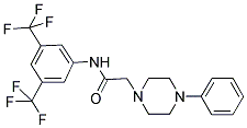 N-(3,5-BIS(TRIFLUOROMETHYL)PHENYL)-2-(4-PHENYLPIPERAZINYL)ETHANAMIDE 结构式