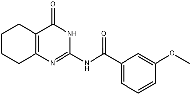 3-甲氧基-N-(4-氧代-3,4,5,6,7,8-六氢喹唑啉-2-基)苯甲酰胺 结构式