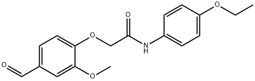 N-(4-乙氧基苯基)-2-(4-甲酰基-2-甲氧基苯氧基)乙酰胺 结构式