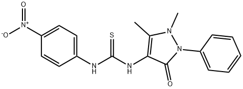 2,3-DIMETHYL-4-((((4-NITROPHENYL)AMINO)THIOXOMETHYL)AMINO)-1-PHENYL-3-PYRAZOLIN-5-ONE 结构式
