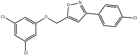 3-(4-CHLOROPHENYL)-5-[(3,5-DICHLOROPHENOXY)METHYL]ISOXAZOLE 结构式
