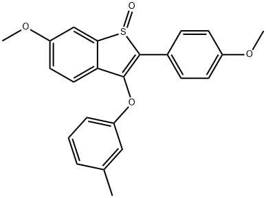6-METHOXY-2-(4-METHOXYPHENYL)-3-(3-METHYLPHENOXY)-1H-1-BENZOTHIOPHEN-1-ONE 结构式