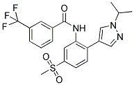 N-[2-(1-ISOPROPYL-(1H)-PYRAZOL-4-YL)-5-(METHYLSULPHONYL)PHENYL]-3-(TRIFLUOROMETHYL)BENZAMIDE 结构式