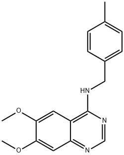 6,7-DIMETHOXY-N-(4-METHYLBENZYL)-4-QUINAZOLINAMINE 结构式